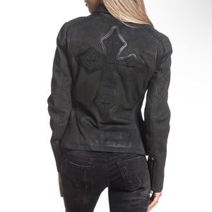 Black Leather Jacket - Affliction Livestock